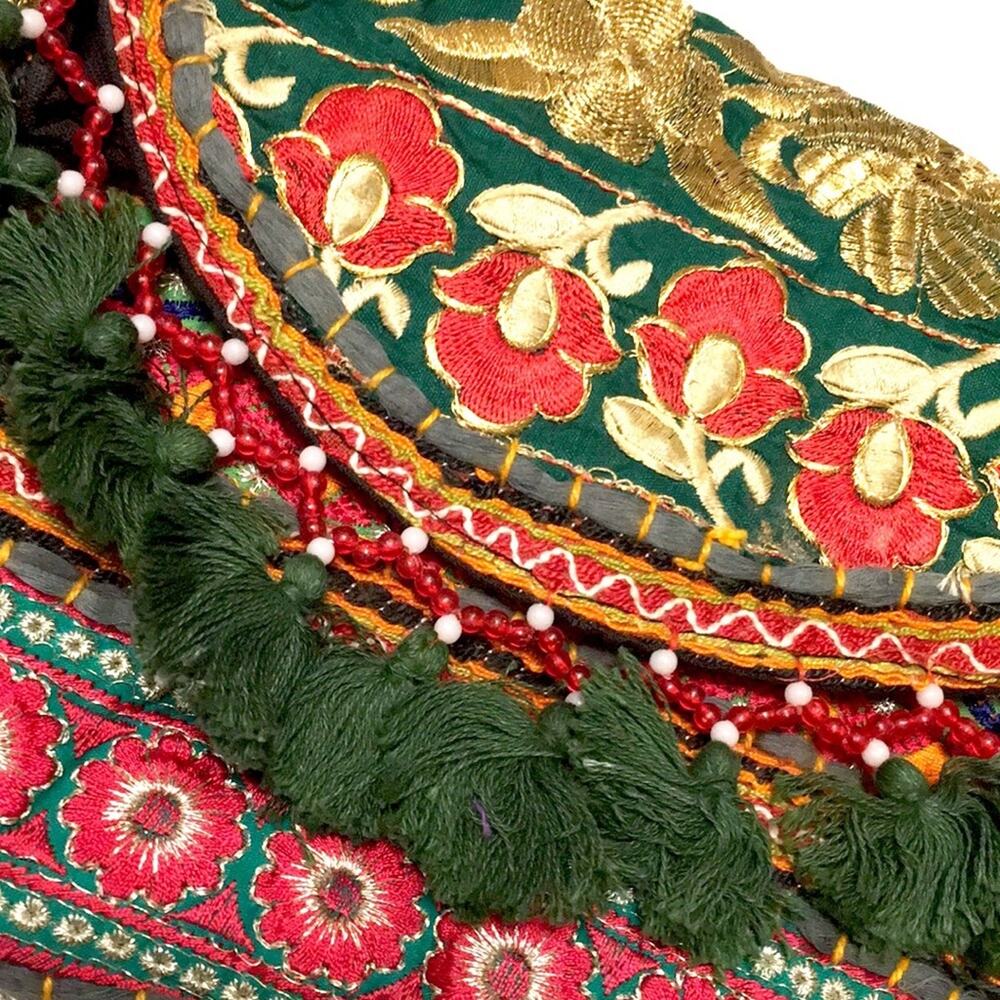 Boho style clutch banjara gypsy tribal w/ tassels - Picture 4 of 6
